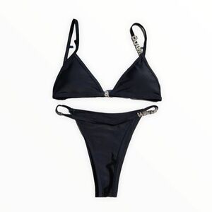 R & M Richards Sleek Black Bikini Set